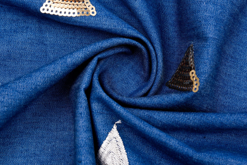 Chambray Denim Triangle Sequins SE016 – G.k Fashion Fabrics