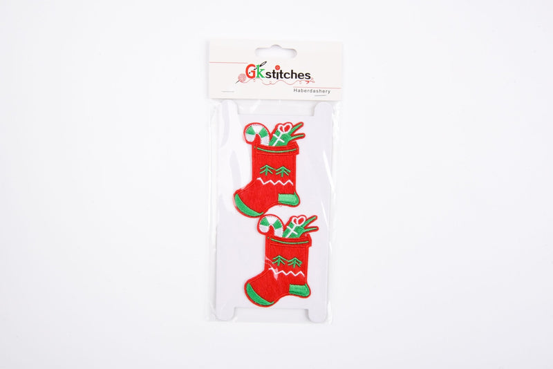 Christmas High-quality Patch (2 Pieces Pack) Sew on, Embroidered patches. - GK- 82 - G.k Fashion Fabrics