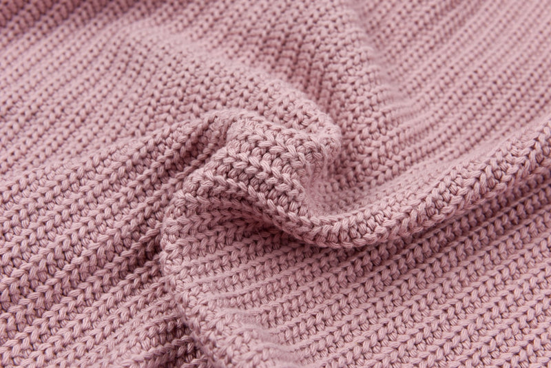 Chunky Cotton Sweater Knit Fabric Old Rose - per Meter
