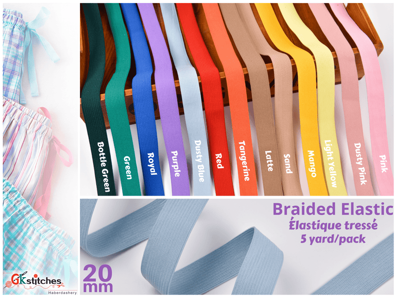 Colorful Braided Elastic - G.k Fashion Fabrics
