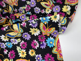 colorful Butterflies in a field 100% Cotton Poplin Digital Print -9479 - G.k Fashion Fabrics cotton poplin
