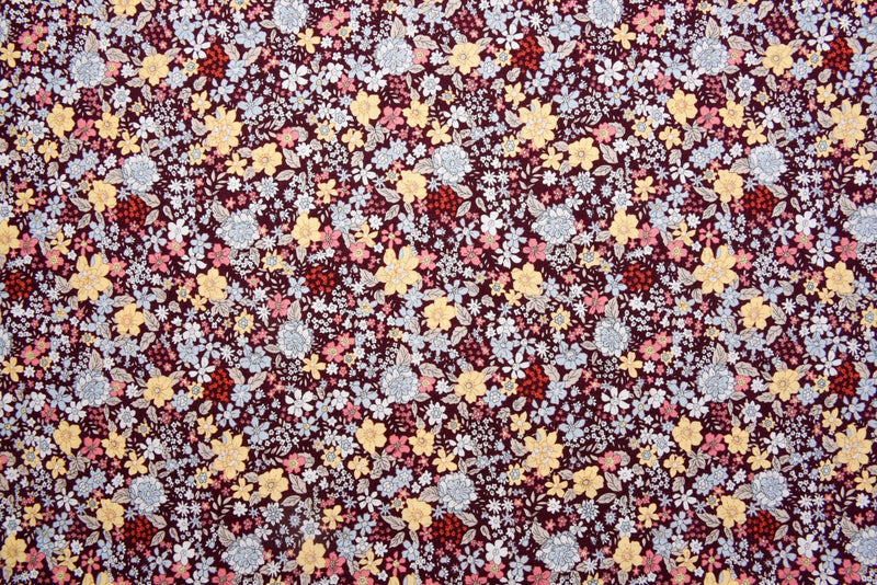 Colorful Floral All Over Print - Washed 100% Cotton Poplin -9763 - G.k Fashion Fabrics cotton poplin