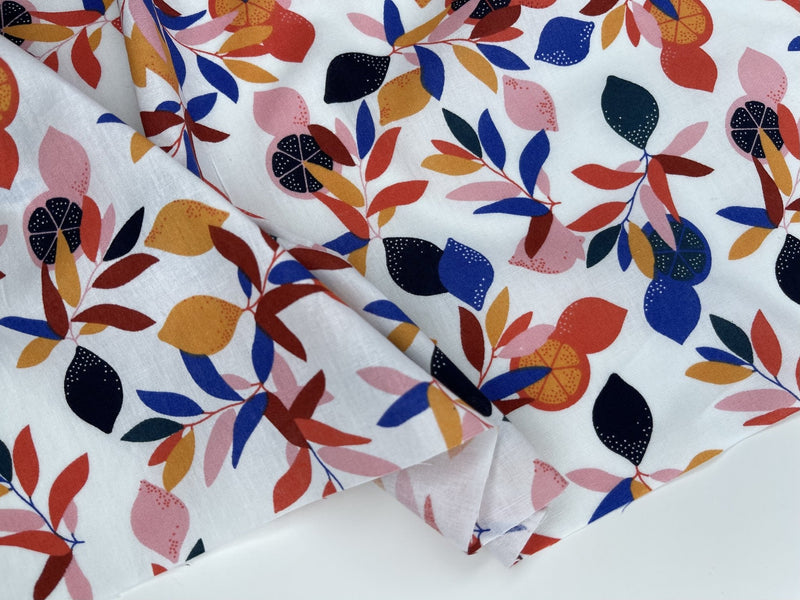 Colorful Leaves 100% Cotton Poplin Digital Print -8021 - G.k Fashion Fabrics cotton poplin