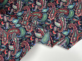 Colorful Paisley - Washed Cotton Reactive Print - 9119 - G.k Fashion Fabrics cotton poplin