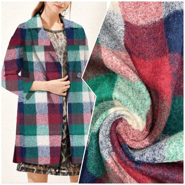 Colorful Plaid - Printed Wool Fabric - G.k Fashion Fabrics fabric