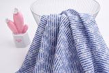 Cotton Blue/White Stripe Eyelet Embroidery Flower Fabric - G11156/021 - G.k Fashion Fabrics