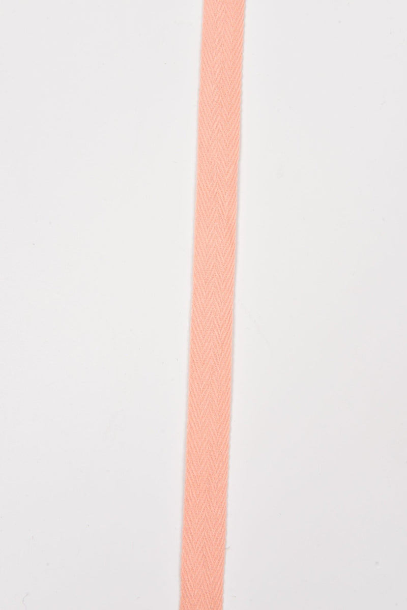 Cotton Herringbone Twill Webbing - G.k Fashion Fabrics Peach / 10mm ( 13/32" ) / Price Per Half Yard