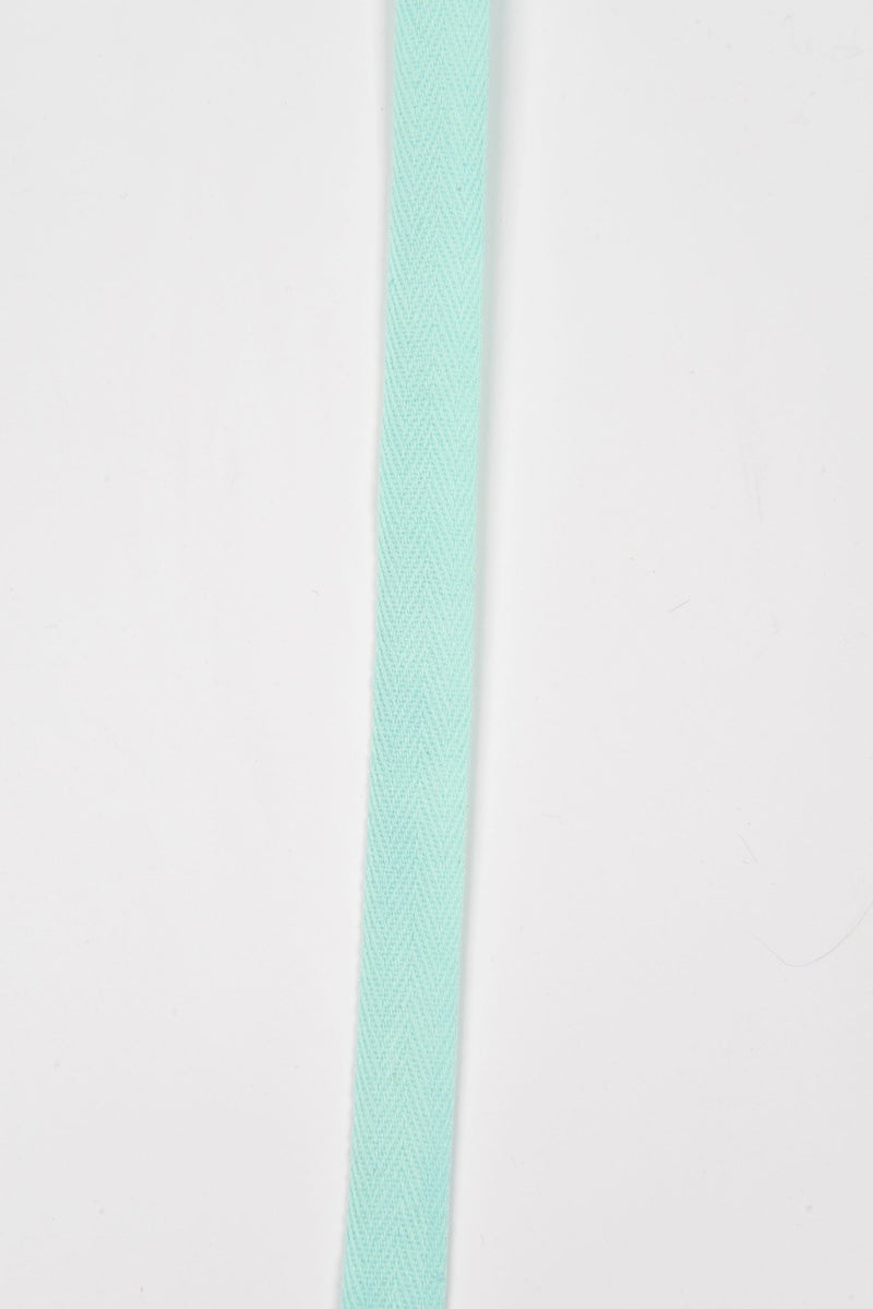 Cotton Herringbone Twill Webbing - G.k Fashion Fabrics Mint / 10mm ( 13/32" ) / Price Per Half Yard