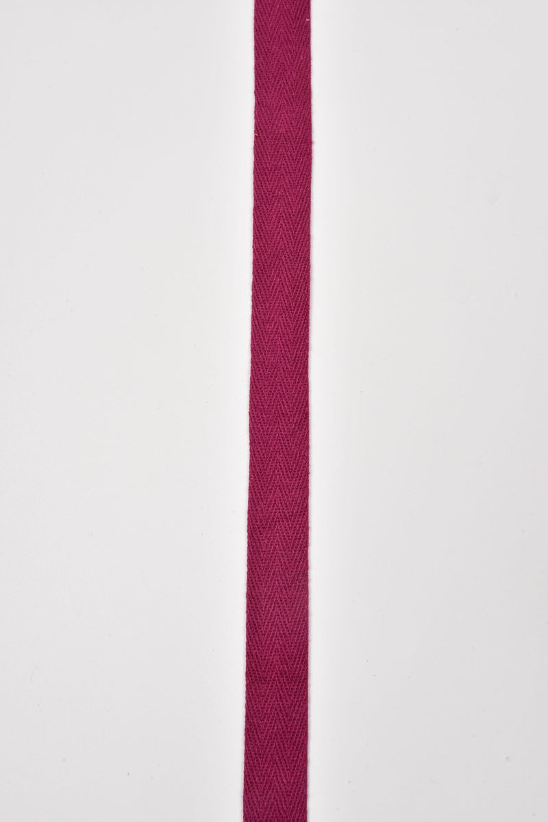 Cotton Herringbone Twill Webbing - G.k Fashion Fabrics Beetroot Purple / 10mm ( 13/32" ) / Price Per Half Yard