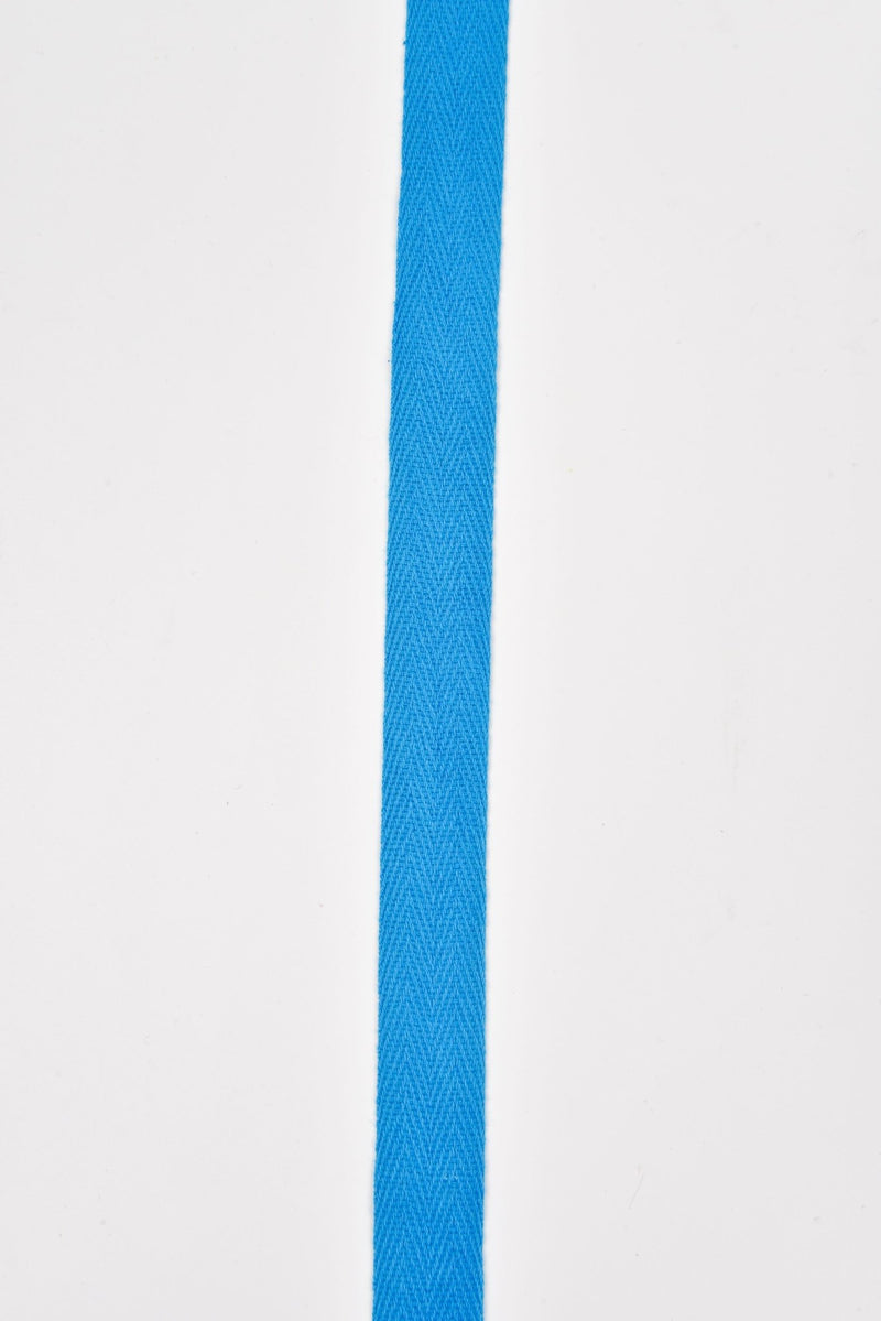 Cotton Herringbone Twill Webbing - G.k Fashion Fabrics Azure / 10mm ( 13/32" ) / Price Per Half Yard