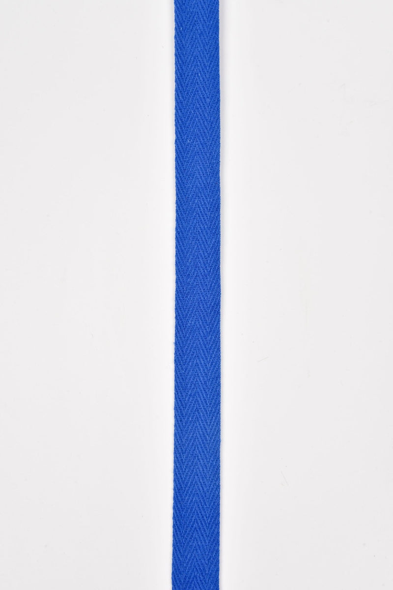 Cotton Herringbone Twill Webbing - G.k Fashion Fabrics Cobalt / 10mm ( 13/32" ) / Price Per Half Yard