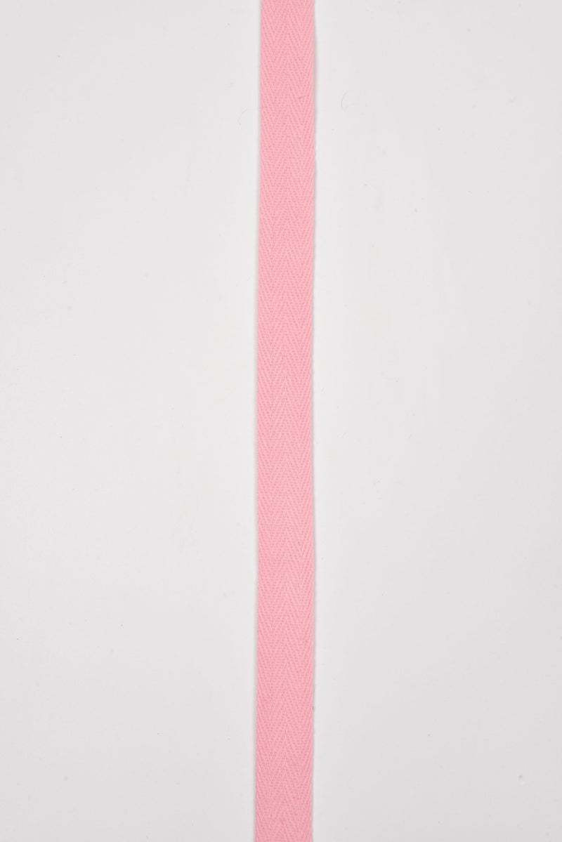 Cotton Herringbone Twill Webbing - G.k Fashion Fabrics Taffy Pink / 10mm ( 13/32" ) / Price Per Half Yard