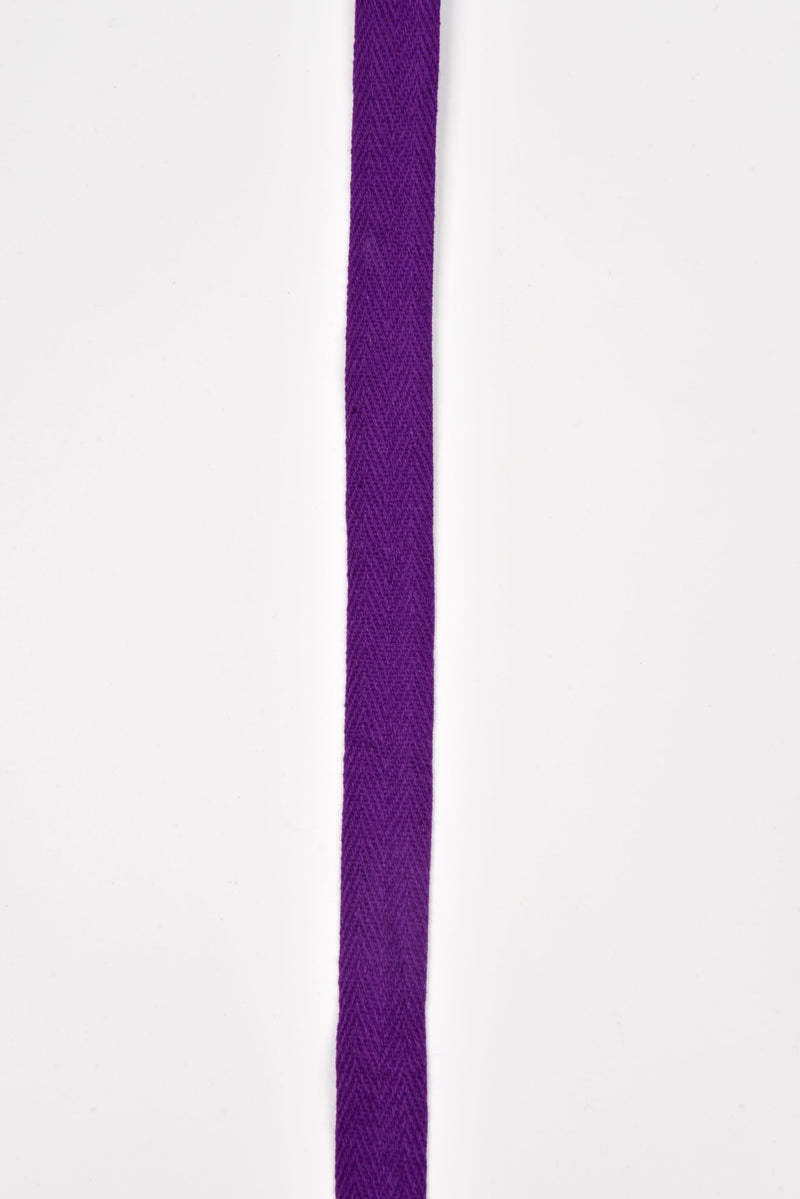 Cotton Herringbone Twill Webbing - G.k Fashion Fabrics Dark Violet / 10mm ( 13/32" ) / Price Per Half Yard