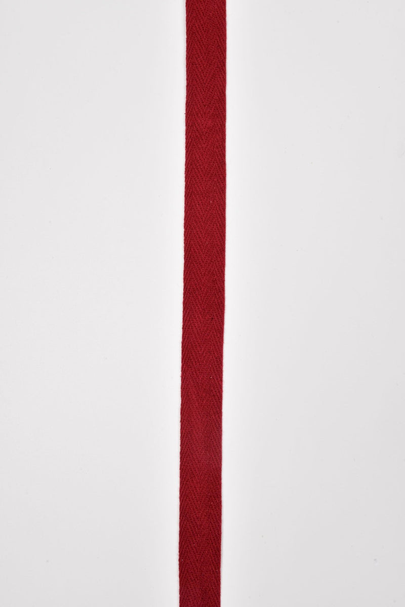 Cotton Herringbone Twill Webbing - G.k Fashion Fabrics Wine / 10mm ( 13/32" ) / Price Per Half Yard