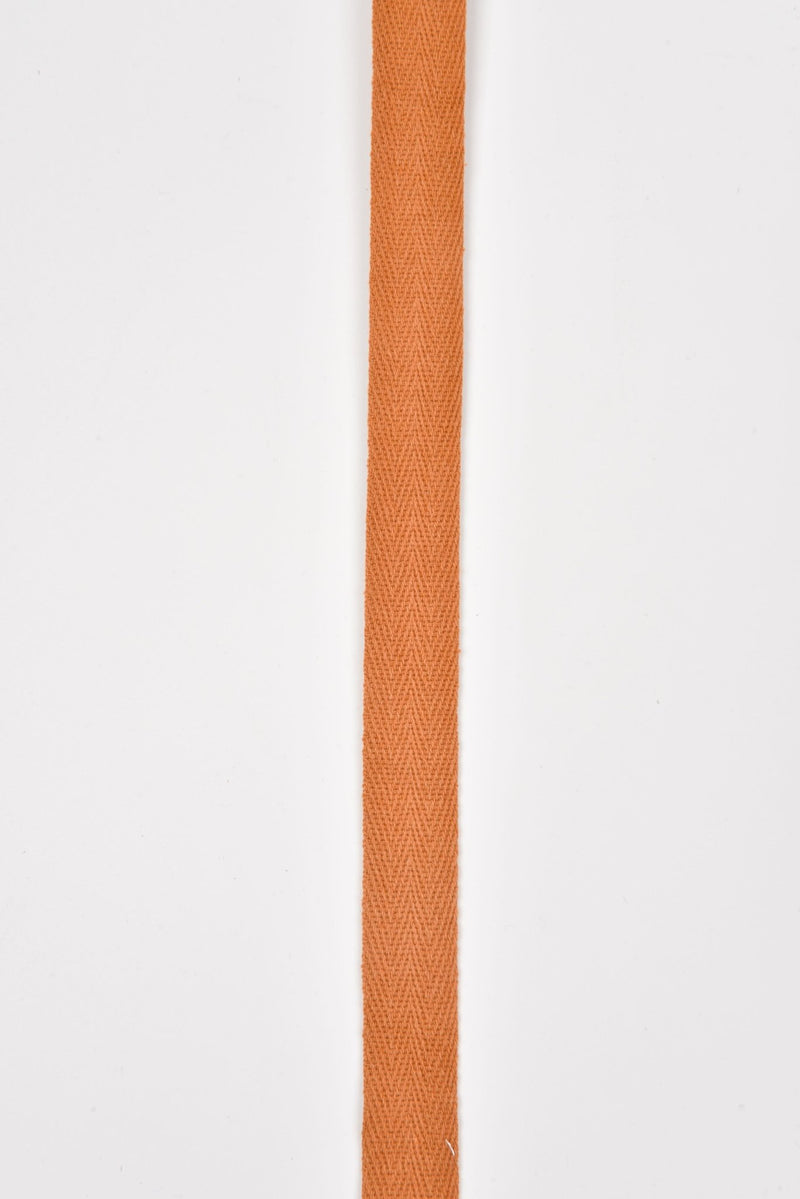 Cotton Herringbone Twill Webbing - G.k Fashion Fabrics Caramel / 10mm ( 13/32" ) / Price Per Half Yard