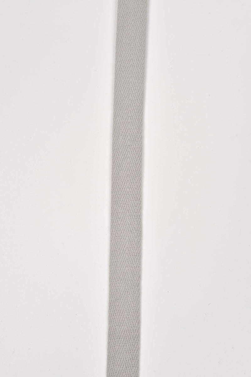 Cotton Herringbone Twill Webbing - G.k Fashion Fabrics Silver Natural / 10mm ( 13/32" ) / Price Per Half Yard