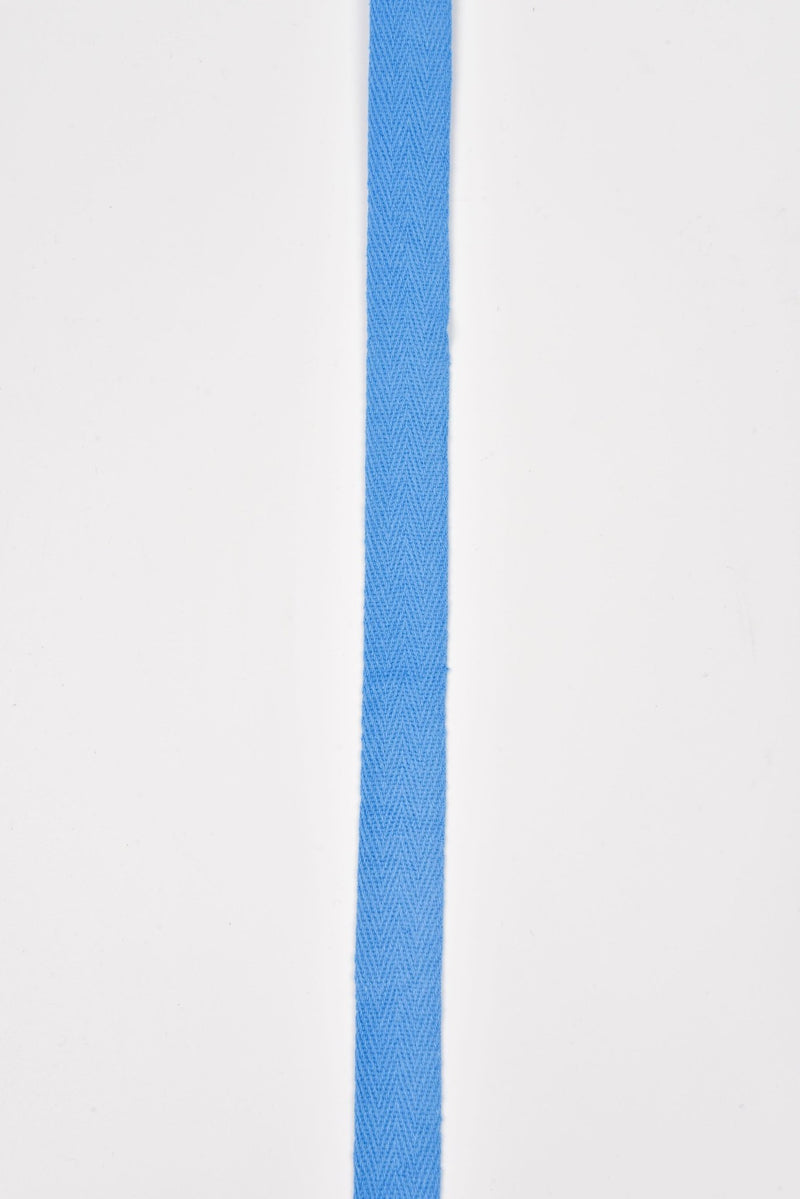 Cotton Herringbone Twill Webbing - G.k Fashion Fabrics Vivid Blue / 10mm ( 13/32" ) / Price Per Half Yard