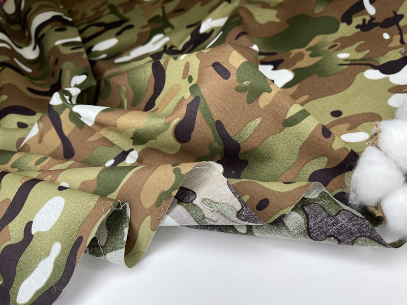 Cotton Poplin Military Print Fabric - G.k Fashion Fabrics cotton poplin