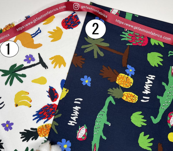Jungle Kids Children Crocodile Print Fabric - G.k Fashion Fabrics cotton poplin
