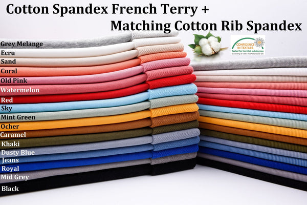 Cotton Spandex French Terry + Matching Rib Fabric – G.k Fashion Fabrics