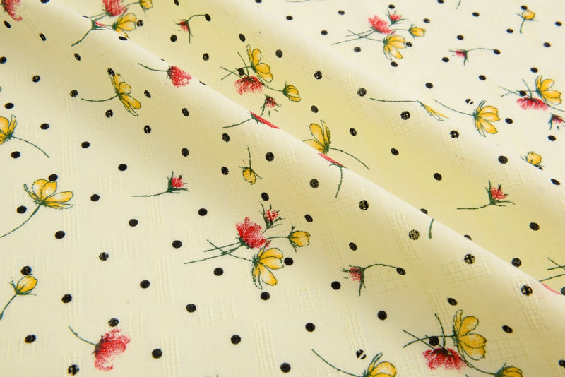 Cotton Voile Jacquard Floral Print Fabric - G.k Fashion Fabrics