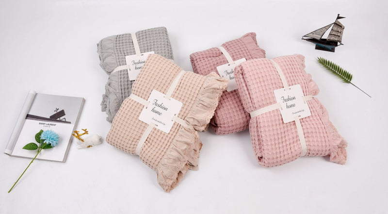 Cotton Waffle Knit Blanket - 200cmx230cm & 150cm x 200cm – G.k Fashion  Fabrics