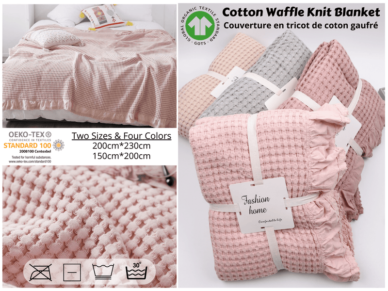 Cotton Waffle Knit Blanket - 200cmx230cm & 150cm x 200cm – G.k Fashion  Fabrics