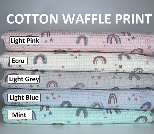 Cotton Waffle Rainbow Print Fabric - 4942 - G.k Fashion Fabrics