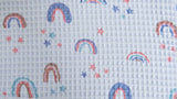 Cotton Waffle Rainbow Print Fabric - 4942 - G.k Fashion Fabrics