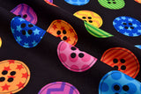 Cotton Woven Plain Textured Buttons Digital Print Fabric - D#4 - G.k Fashion Fabrics