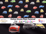 Cotton Woven Plain Textured Car Digital Print Fabric - D#8 - G.k Fashion Fabrics