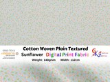 Cotton Woven Plain Textured Sunflower Digital Print Fabric - D#35 - G.k Fashion Fabrics