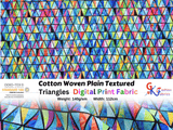 Cotton Woven Plain Textured Triangles Digital Print Fabric - D#23 - G.k Fashion Fabrics