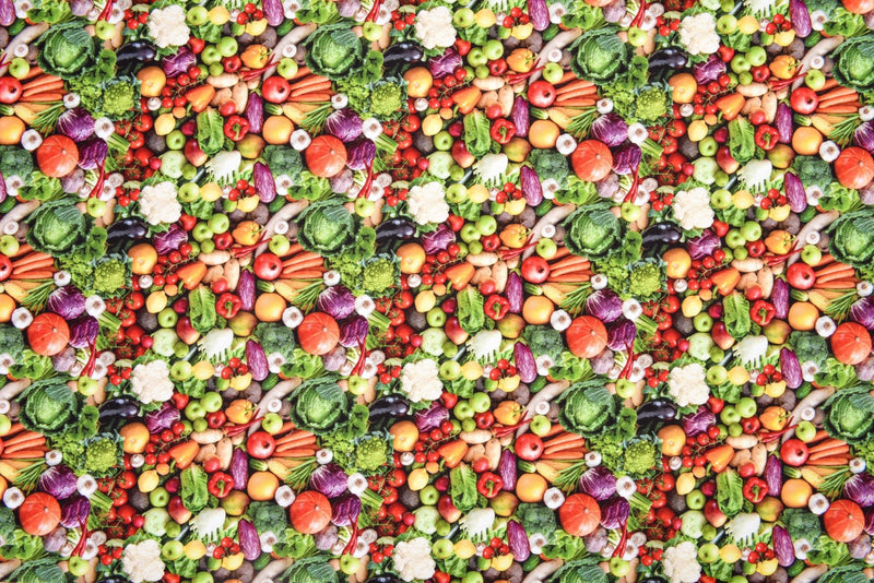 Cotton Woven Plain Textured Vegetables Digital Print Fabric - D#27 - G.k Fashion Fabrics