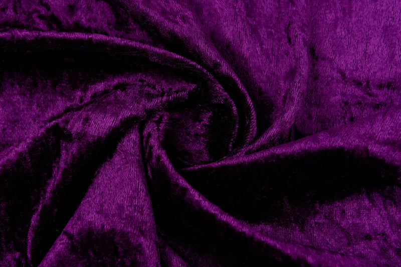 Crushed velvet , Velour - G.k Fashion Fabrics Eggplant- 012 / Price per Half Yard fabric