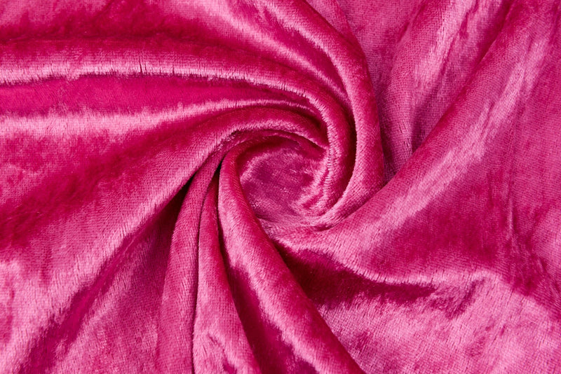 Crushed Velvet fabric, Panne Velour Fabric, 100% Polyester Velvet - G.k Fashion Fabrics Fuschia- 006 / Price per Half Yard fabric
