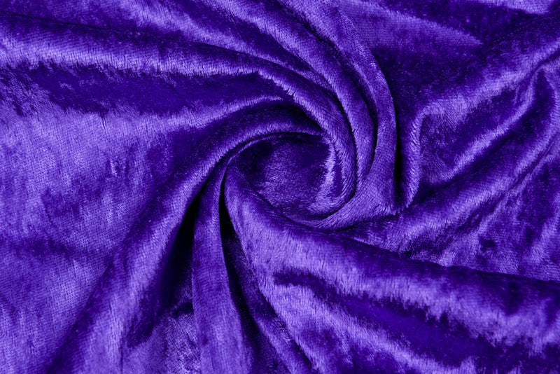 Crushed Velvet fabric, Panne Velour Fabric, 100% Polyester Velvet - G.k Fashion Fabrics Purple-046 / Price per Half Yard fabric