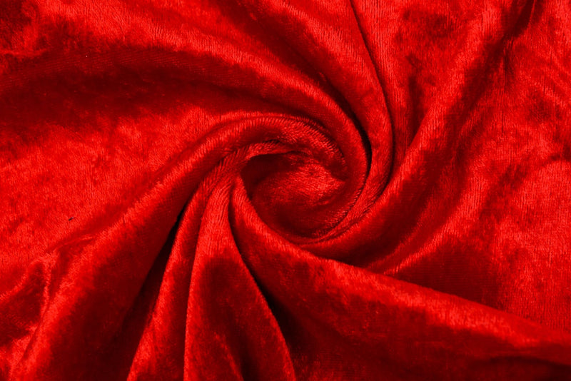 Crushed Velvet fabric, Panne Velour Fabric, 100% Polyester Velvet - G.k Fashion Fabrics Red - 101 / Price per Half Yard fabric