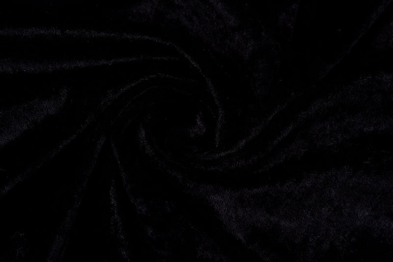 Crushed Velvet fabric, Panne Velour Fabric, 100% Polyester Velvet - G.k Fashion Fabrics Black-021 / Price per Half Yard fabric