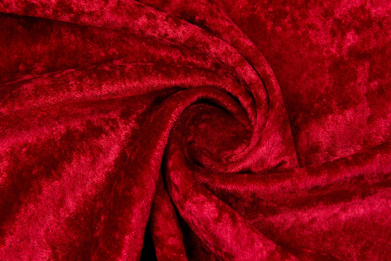 Crushed Velvet fabric, Panne Velour Fabric, 100% Polyester Velvet - G.k Fashion Fabrics Wine- 004 / Price per Half Yard fabric