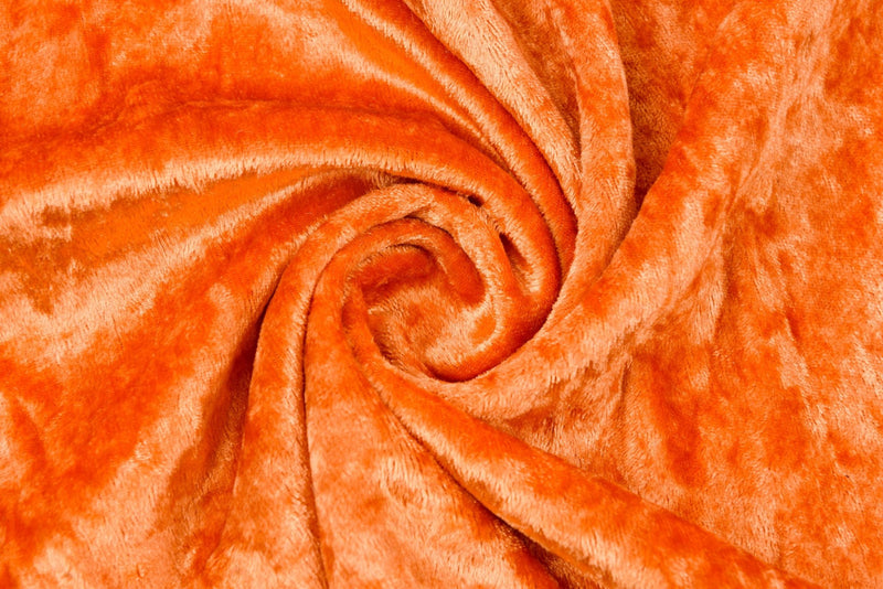 Crushed Velvet fabric, Panne Velour Fabric, 100% Polyester Velvet - G.k Fashion Fabrics Orange - 002 / Price per Half Yard fabric