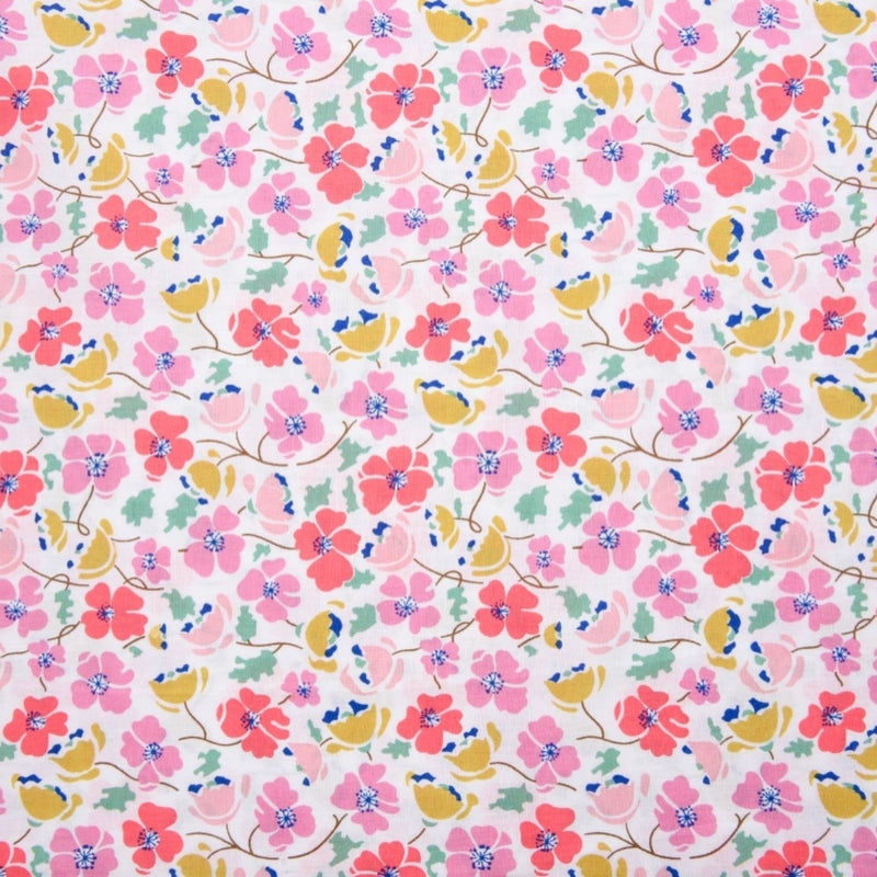 Cute Vintage Style Flowers Print - Washed 100% Cotton Poplin - 8099 - G.k Fashion Fabrics cotton poplin