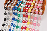 Daisy Flower Pattern Embroidery Lace Trim / 2 yards / packet - G.k Fashion Fabrics