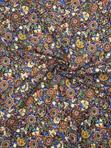 Dark autumn floral - Washed 100% Cotton Poplin Reactive Print -9294 - G.k Fashion Fabrics cotton poplin