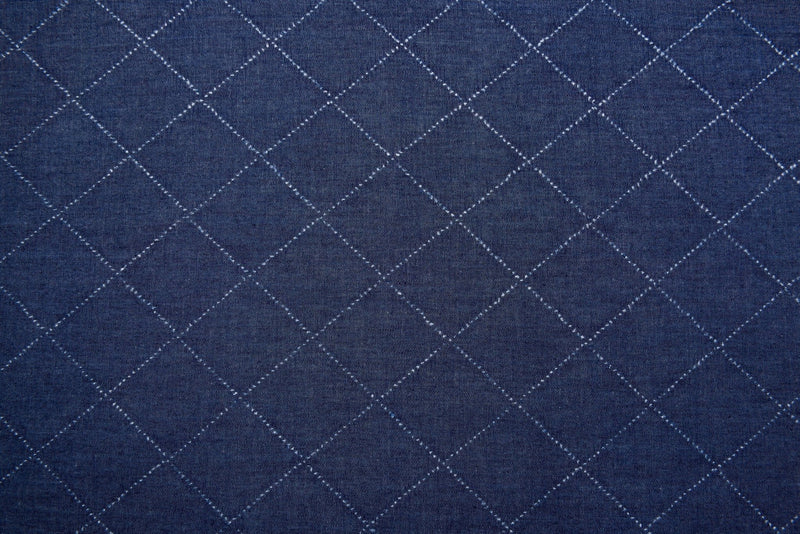 Denim Chambray Rhombus Embossed Fabric GH007 - G.k Fashion Fabrics denim