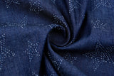 Denim Chambray Stars Embossed Fabric GH002 - G.k Fashion Fabrics denim