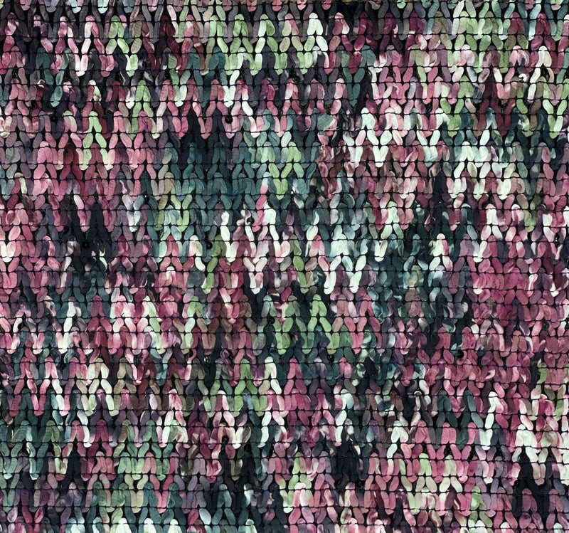 Designer Crochet stretchy blend tweed, Italian bouclette fabric - G.k Fashion Fabrics Black / Price per Half Yard