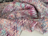 Designer Crochet stretchy blend tweed, Italian bouclette fabric - G.k Fashion Fabrics Old Pink / Price per Half Yard