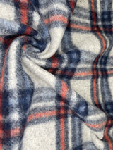 Designer Printed Wool Blue plaid Fabric - G.k Fashion Fabrics fabric