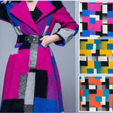 Designer Printed Colorful Wool Fabric - G.k Fashion Fabrics fabric